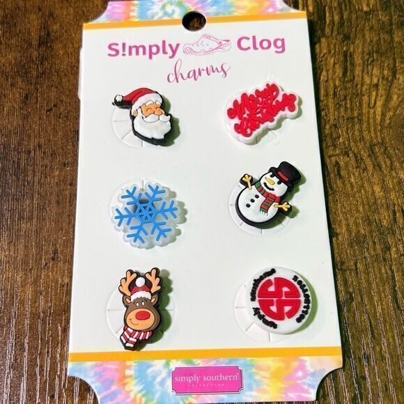 NWT Simply Southern Clog Shoe Charms Christmas Themed 6 Pack‎ - Picture 1 of 2